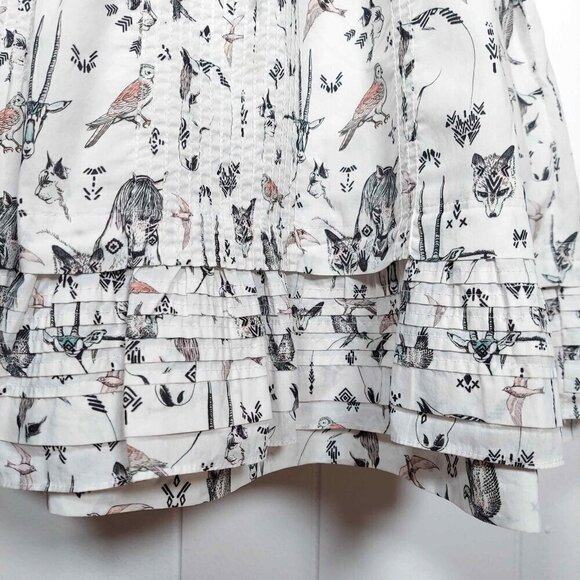 Paul and Joe Sister Dress Fun Animal Print Birds Horses 6 US Small 38 FR - Picture 6 of 8